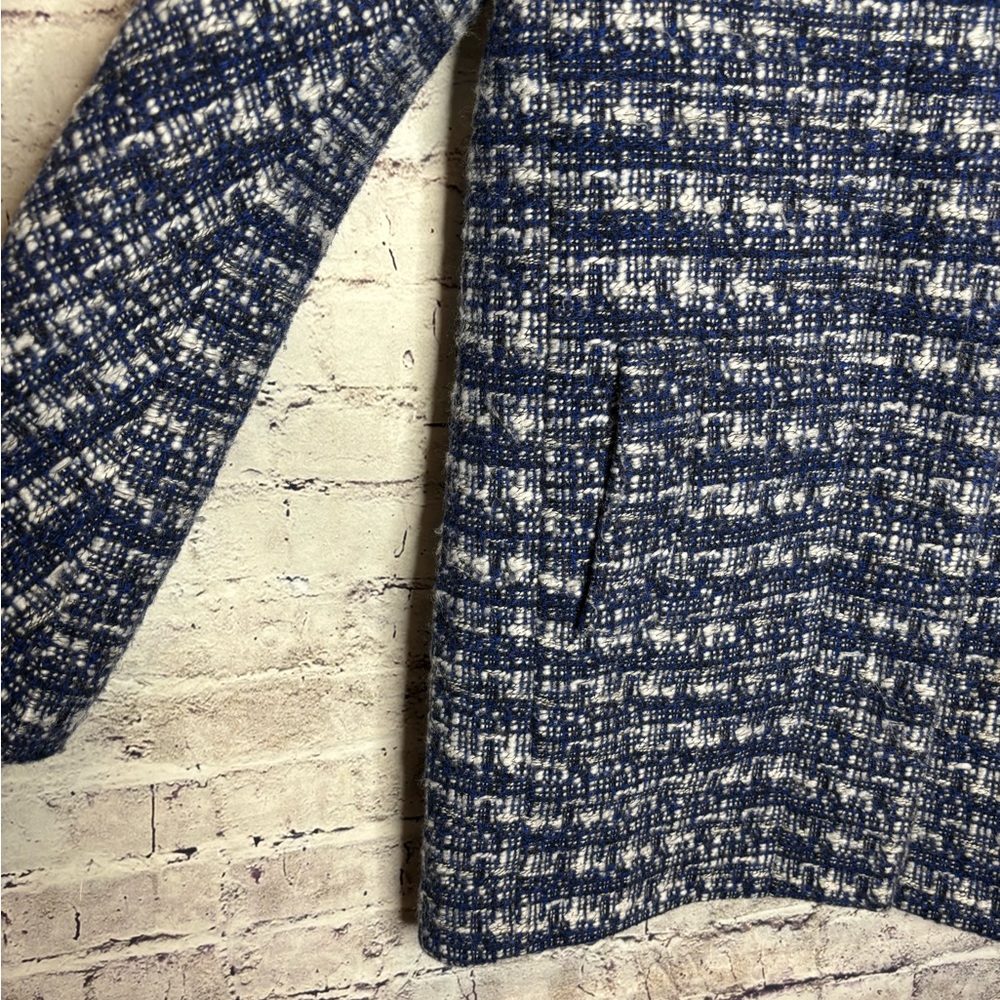 Size 4 JCREW city coat blue tweed style - Picture 7 of 10